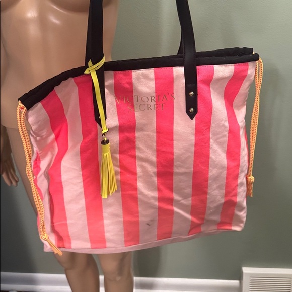 Victoria's Secret Pink Striped Tote - Picture 1 of 4